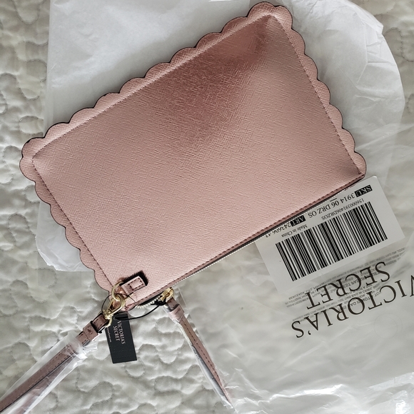 VS rose gold perforated damask design wristlet - Picture 4 of 6